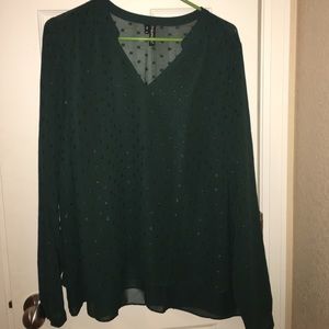 Maurice's size 1 green sheer shirt with sparkle